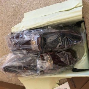 Burberry Monogram Motif Velvet and Leather Loafers